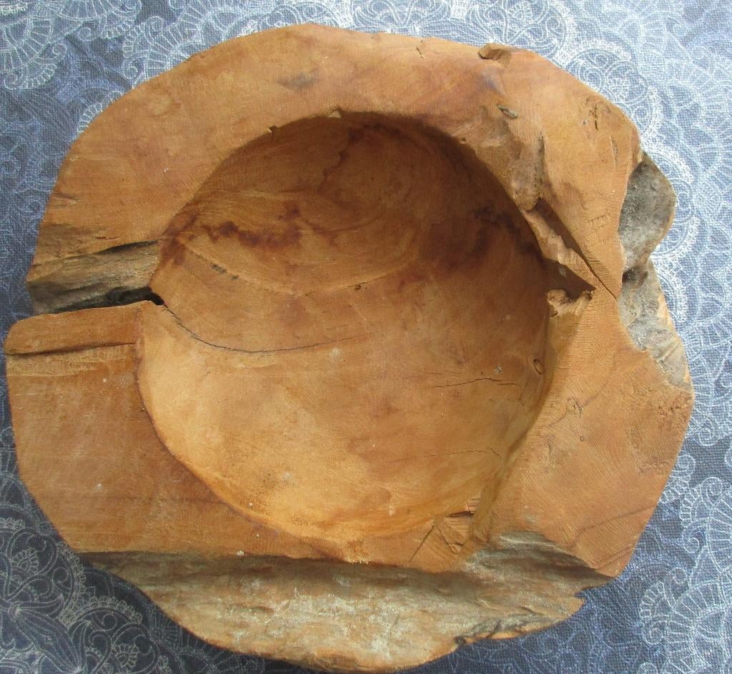 bijzondere houten schaal, Gebruikt, Schaal, Rond, Ophalen of Verzenden