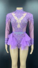 Paarse dames glitter bodysuit jumpsuit feest festival romper, Verzenden, Nieuw, Overige thema's, Kleding
