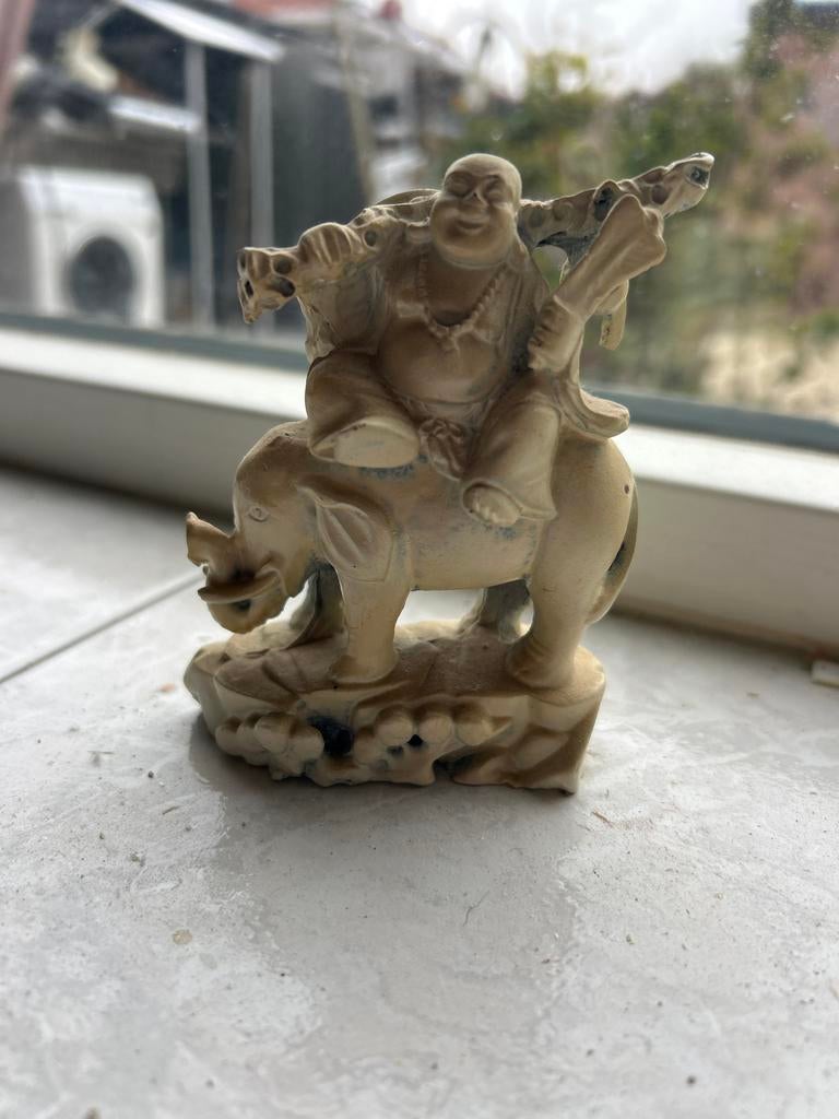 Boeddha beeldje op olifant, Verzamelen, Ophalen of Verzenden, Gebruikt, Mens