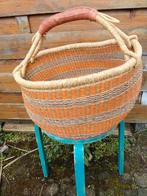 Bolgatanga mand Ghana oersterk lederen handvat handgeweven, Ophalen of Verzenden