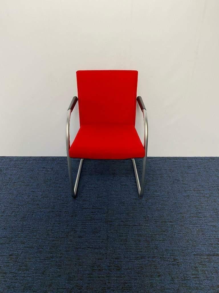 6 x Vitra Visasoft Visavis design vergaderstoel, rood, Huis en Inrichting, Stoelen, Ophalen, Gebruikt, Stof, Vijf, Zes of meer stoelen