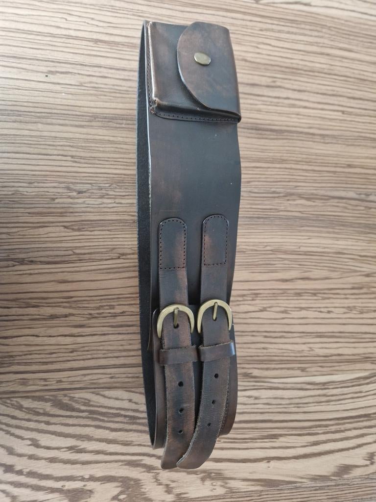 Stoere leren riem, Kleding | Dames, Riemen en Ceinturen, Ophalen of Verzenden, Zo goed als nieuw, Bruin, 5 cm of meer