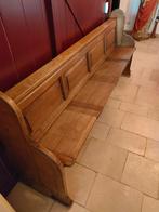 Houten kerkbank met opklapbare zittingen, Antiek en Kunst, Antiek | Meubels | Stoelen en Banken, Ophalen