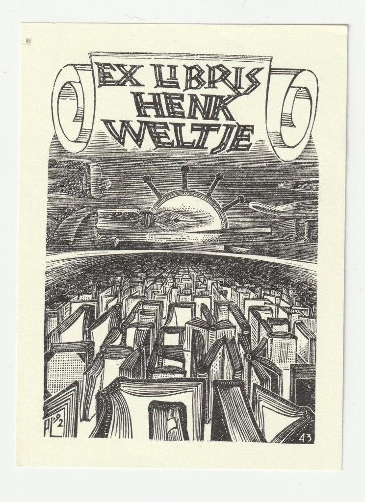 ex libris Henk Weltje door Peter Lazarov, Verzenden