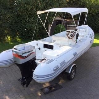 RIB CARIBE  20 DE LUXE /  MARINER /MERCURY 90pk viertakt, Watersport en Boten, Rubberboten, Gebruikt, 70 tot 120 pk, Benzine, Overige materialen
