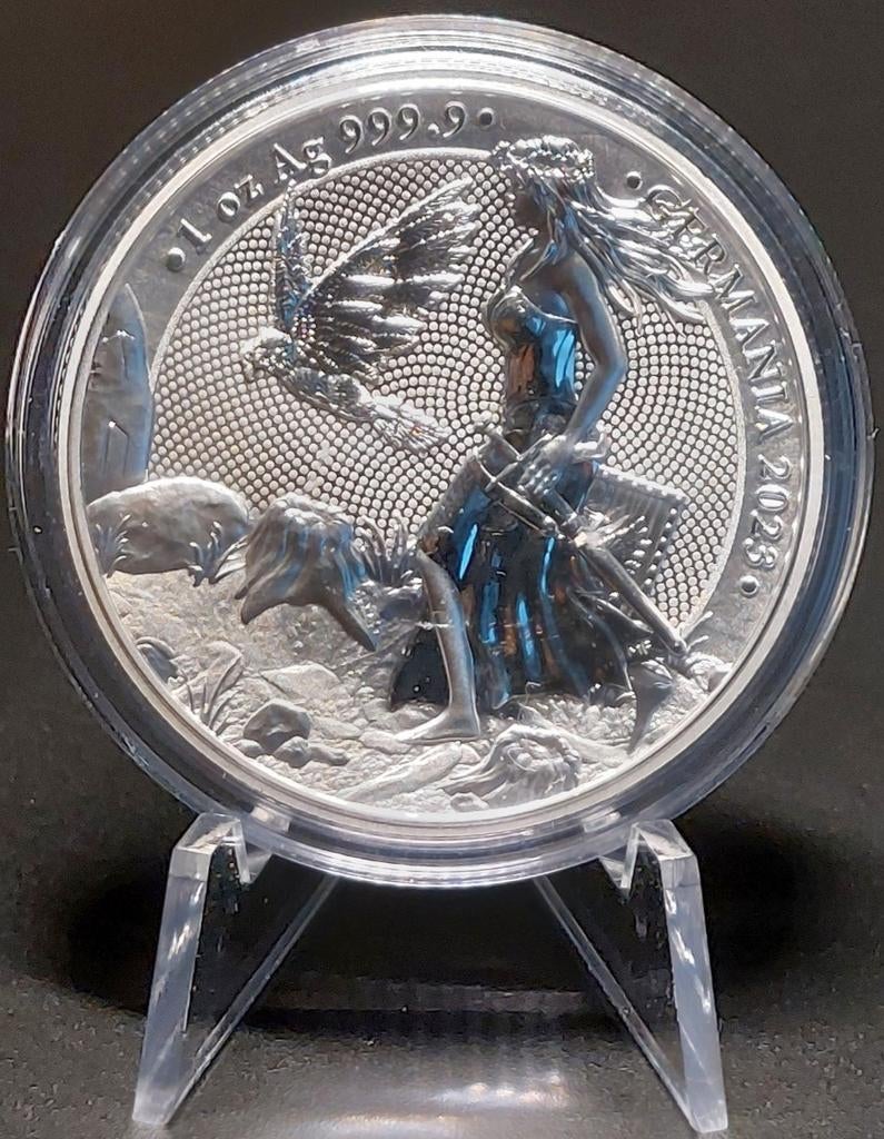 Zilveren Germania munt 1 oz Ag 999.9 - 2023, Postzegels en Munten, Munten | Nederland, Verzenden