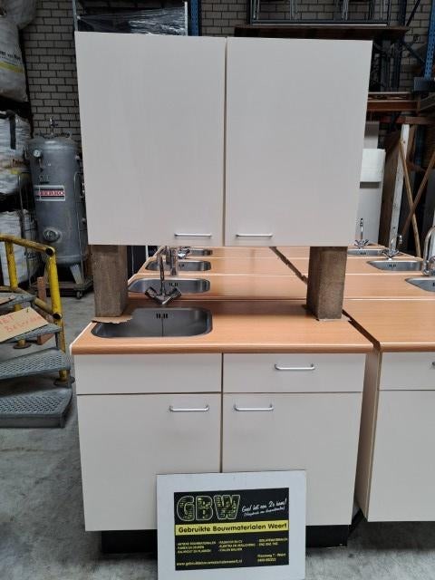 keukenblokje 102x60 cm met bovenkasten, keuken, keukenblok, Ophalen, Gebruikt, 100 tot 150 cm, 50 tot 75 cm