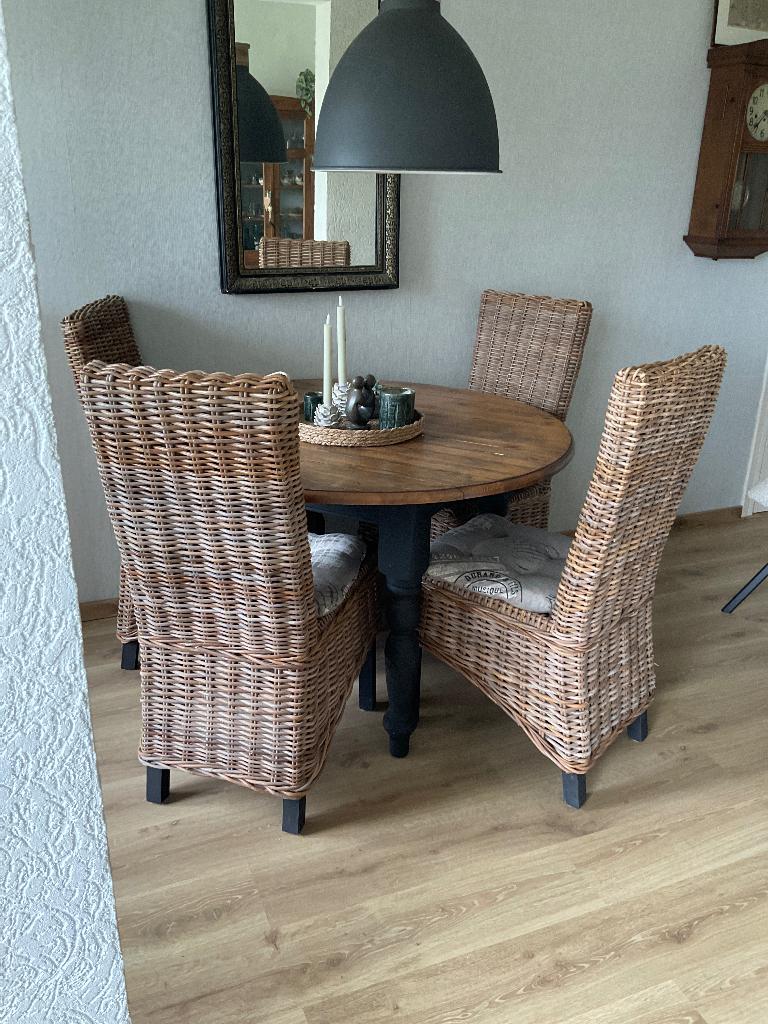 Eetkamer tafel met 4 stoelen, Ophalen, Gebruikt, 100 tot 150 cm, 150 tot 200 cm