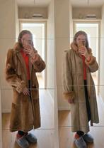 Vintage omkeerbare lammy coat shearling jas - suede bontjas, Bruin, Maat 42/44 (L), Ophalen of Verzenden, Zo goed als nieuw