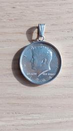 Kennedy Half Dollar 1964 munt hanger zilver, Ophalen, Gebruikt, Overige voorstellingen, Zilver