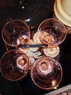 Mooie Roze Kristallen Wijnglazen Set, Ophalen of Verzenden