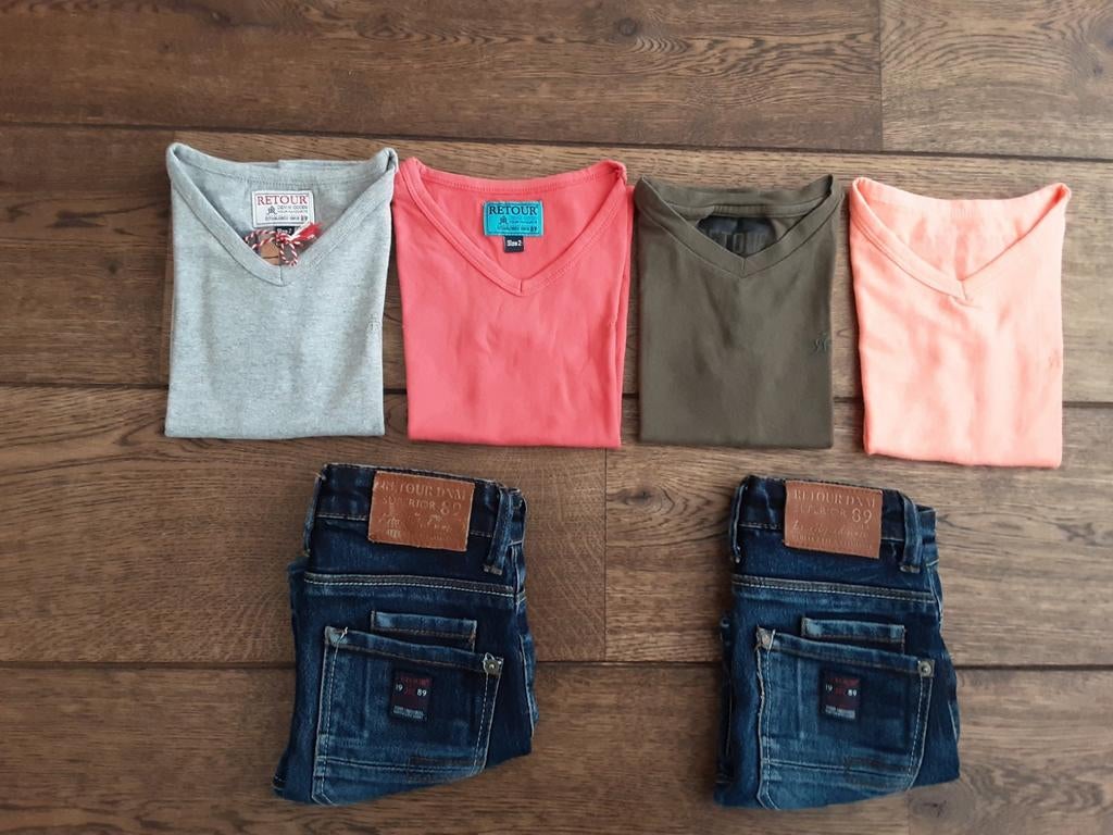 Retour spijker korte broek 2x en 4x t shirt maat 92, Kinderen en Baby's, Kinderkleding | Maat 92, Ophalen of Verzenden