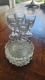 Kristal glazen en onderzetters; merk Cristal d’Arques, Antiek en Kunst, Ophalen