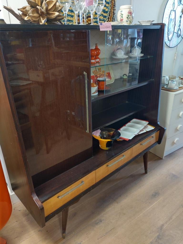 Vintage Highboard Jaren '60 - Uniek Design, Huis en Inrichting, Kasten | Overige, Ophalen, Gebruikt, Niet van toepassing, Niet van toepassing