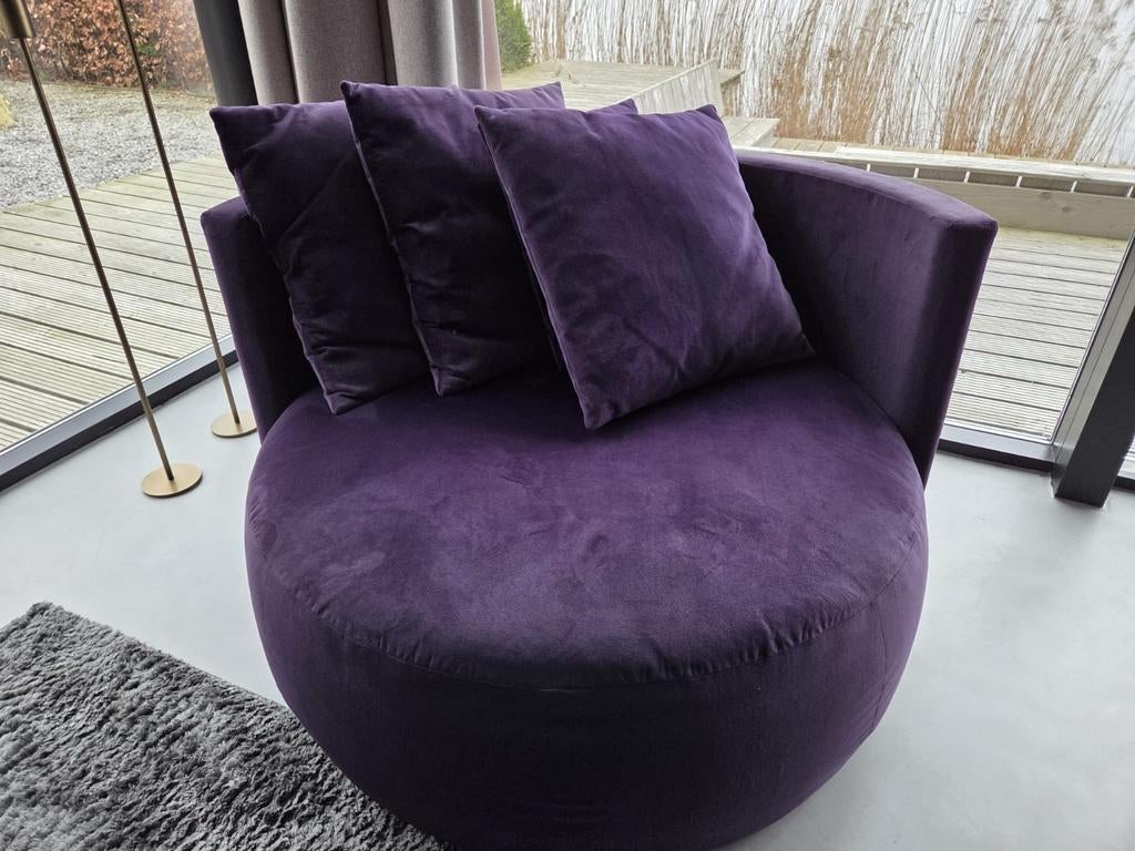 Paarse Fauteuil, Huis en Inrichting, Fauteuils, Ophalen, 100 tot 125 cm, Zo goed als nieuw, 100 tot 125 cm