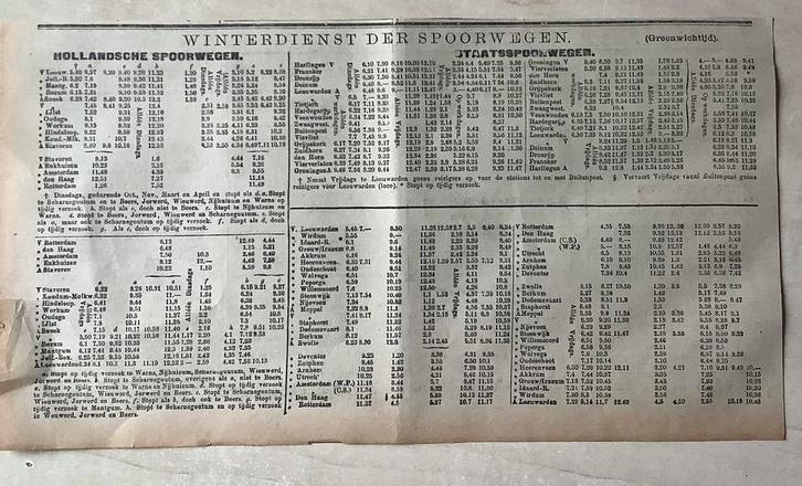 Dienstregeling spoorwegen 1907, Verzamelen, Spoorwegen en Tramwegen, Ophalen of Verzenden