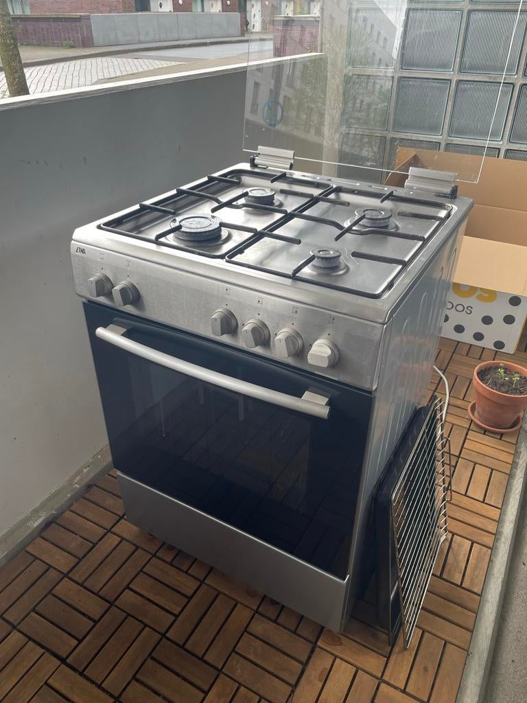 Etna fornuis met 4 gaspitten en oven, Witgoed en Apparatuur, Fornuizen, Gebruikt, Vrijstaand, Gas, 4 kookzones, 85 tot 90 cm, 60 cm of meer