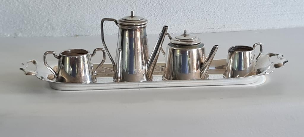 5-delig zilveren miniatuur serviesje, Birmingham l. 15 cm., Ophalen of Verzenden, Zilver