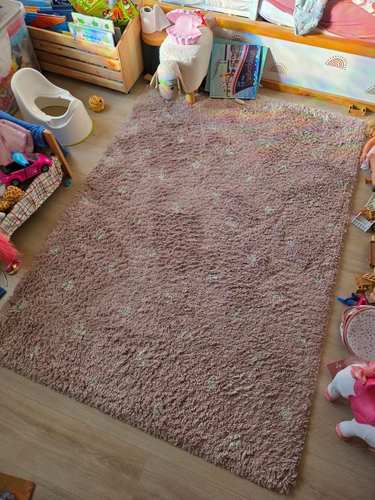 Vloerkleed oudroze met witte stippen 170x120 cm, Huis en Inrichting, Stoffering | Tapijten en Kleden, Ophalen, Zo goed als nieuw