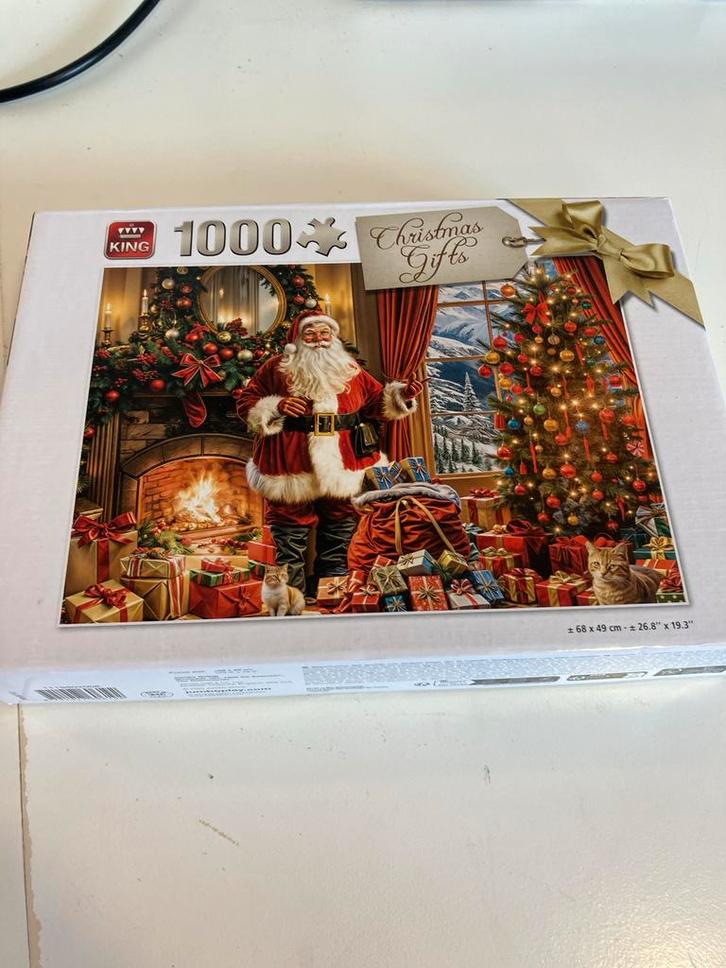 King Kerstpuzzel 1000 stukjes - Christmas Gifts, Hobby en Vrije tijd, Denksport en Puzzels, Zo goed als nieuw, Legpuzzel, 500 t/m 1500 stukjes