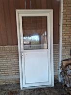 Kunststof deurkozijn inclusief deur (220x98), Doe-het-zelf en Verbouw, Deuren en Horren, Ophalen, Gebruikt, 80 tot 100 cm, Buitendeur