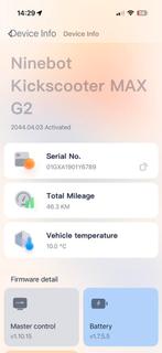 Ninebot Kickscooter MAX G2 - ZGAN (46,3 KM), Ophalen, Zo goed als nieuw, Elektrische step (E-scooter)