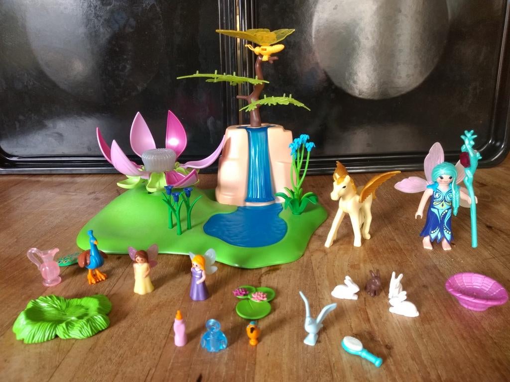 Playmobil Betoverde weide met feeënbabies 9135, Ophalen of Verzenden, Zo goed als nieuw, Complete set