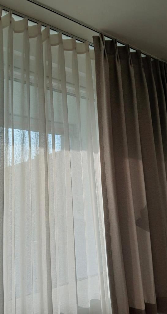 Dunne Transparante Linnen Gordijnen 100×200 cm – Set van 2 –, Huis en Inrichting, Stoffering | Gordijnen en Lamellen, Zo goed als nieuw