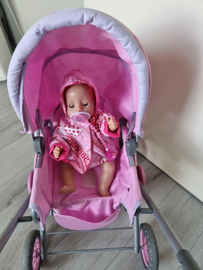 Babyborn kinderwagen plus pop  en accessoires, Kinderen en Baby's, Speelgoed | Poppen, Ophalen of Verzenden, Gebruikt, Babypop