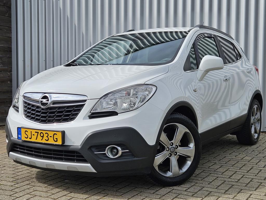 Opel Mokka 1.4 T Cosmo 4x4 /Dealer Onderhouden/Cruise!, Auto's, Euro 5, Gebruikt, Leder en Stof, Wit