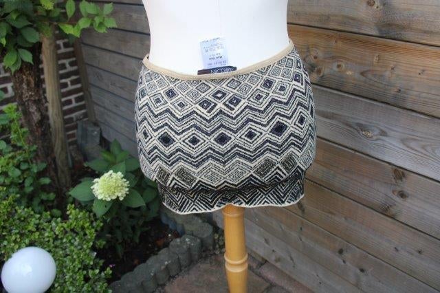 Rok zwart/ beige/ Paars Marccain mt N3 (M-38) Vaste prijs OP, Maat 38/40 (M), Verzenden, Zwart, Zo goed als nieuw