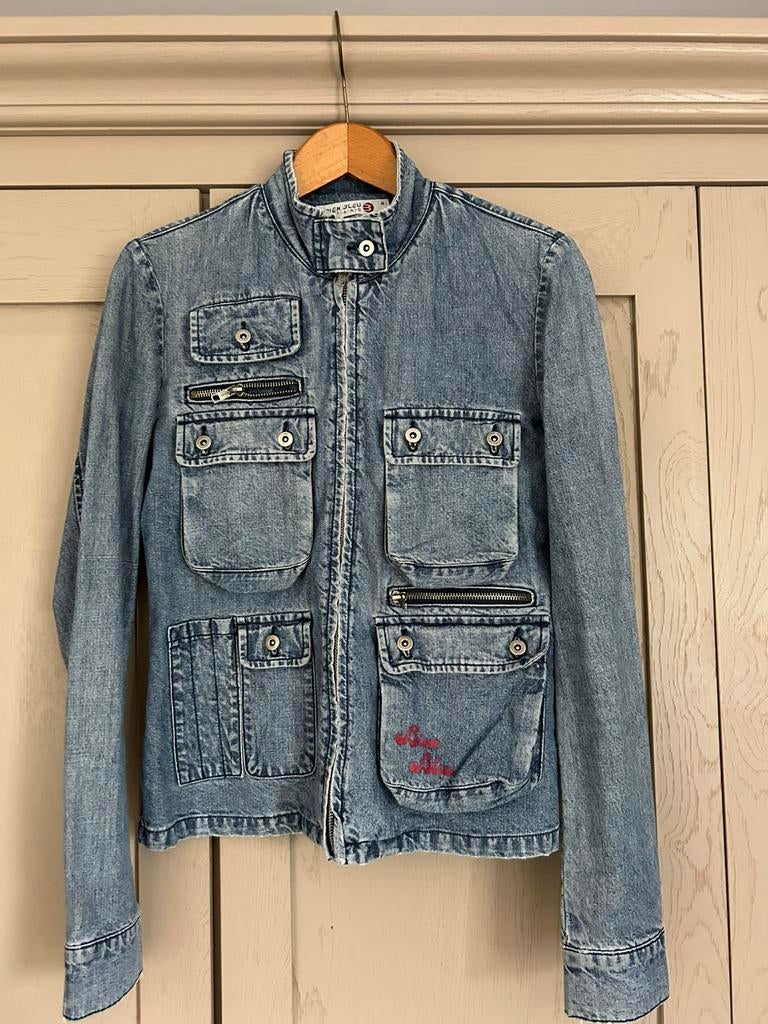Spijkerjasje maat 36/38 Bien bleu, Ophalen of Verzenden, Zo goed als nieuw, Maat 36 (S), Blauw