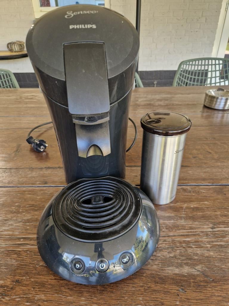 Philips Senseo koffiezetapparaat met thermosbeker, Koffiepads en cups, Gebruikt, Koffiemachine, Ophalen of Verzenden