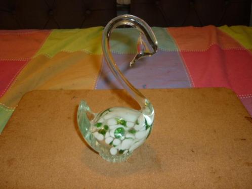 2 Mooie glazen beelden van zwanen groot Murano uit 1950, Antiek en Kunst, Antiek | Glas en Kristal, Ophalen of Verzenden
