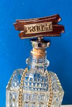 Glazen karaf decanteerkaraf/met label en schenktuit/Jenever, Ophalen of Verzenden, Gebruikt, Overige typen