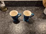 Albert Heijn koffiemokken blauw 2 stuks, Huis en Inrichting, Keuken | Servies, Ophalen of Verzenden, Porselein, Overige stijlen