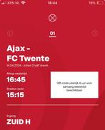 2 kaarten voor Ajax- FC Twente F-Side 14 april 2024, April, Twee personen