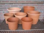 grote kunststof bloempotten, bloem potten, terra cotta kleur, Tuin en Terras, Bloempotten, Ophalen of Verzenden, Gebruikt, Rond