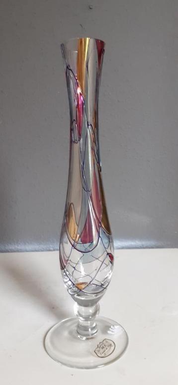 M.F.Cristal de Paris.  Mozaïek kristallen vaasje beschikbaar voor biedingen