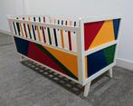 Kleurrijk, vrolijk, vintage houten ledikant, jaren '50, Ophalen, Gebruikt, Ledikant