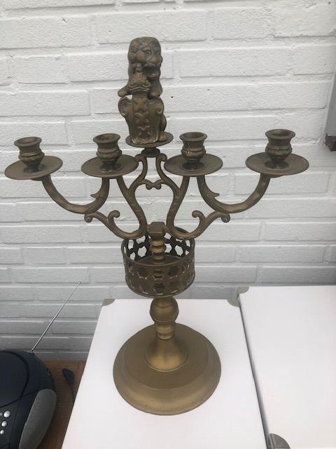 Antieke Amsterdamse Kandelaar, Antiek en Kunst, Ophalen of Verzenden, Koper of Brons