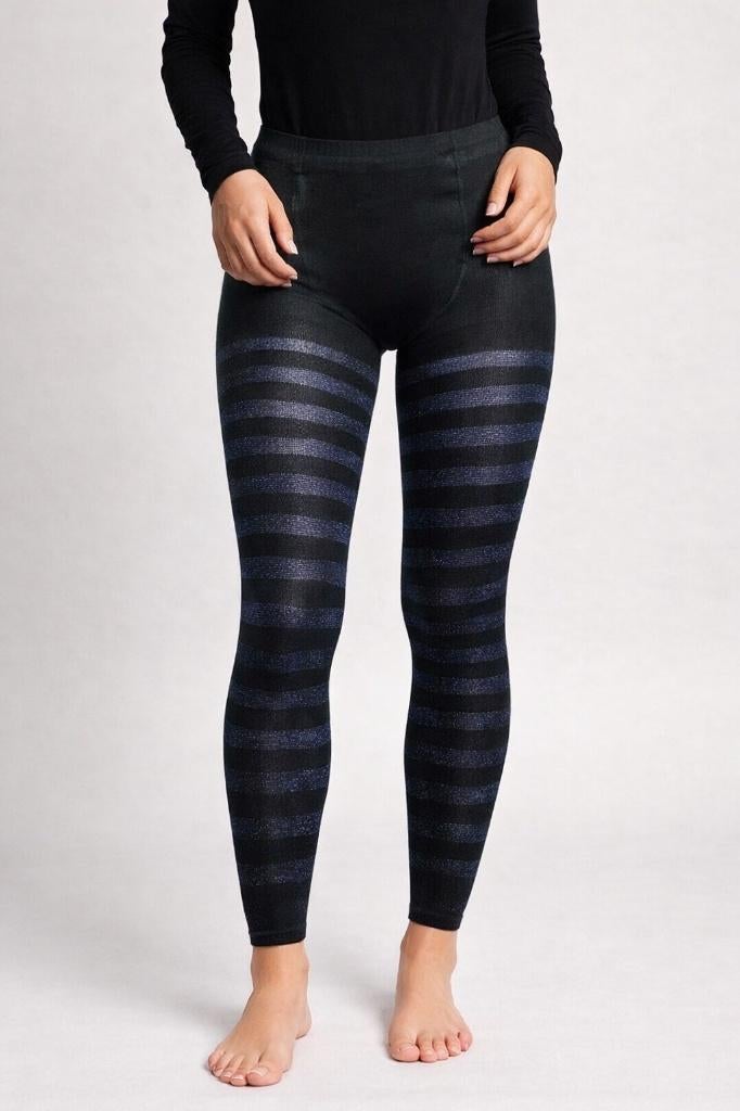 Partij zwarte 50 denier Tutu panty's -blauw gestreepte lurex, NHP International, Sales@nhp-international.com, Zwart, Ophalen of Verzenden