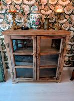 Indiase Geleefde Vitrinekast, Ophalen, Met deur(en), Indiaas, Glas