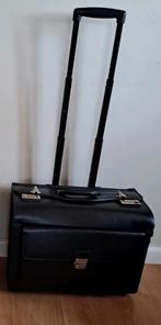 Piloten/ stewardessen zwarte Trolley Alassio, Wieltjes, Gebruikt, 50 tot 60 cm, Leer
