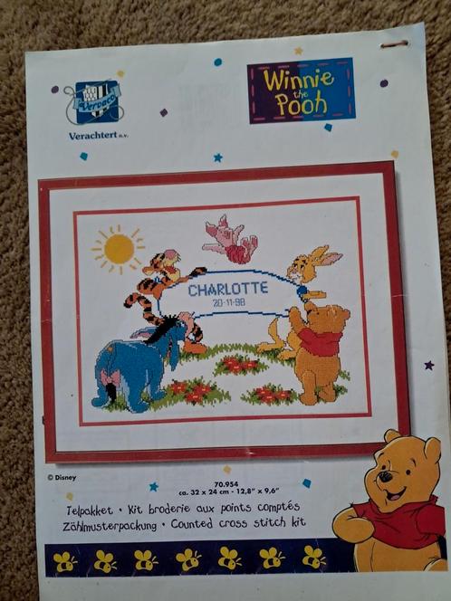 Borduurpakket geboortetegel Winnie the Pooh, Vervaco 70.954, Hobby en Vrije tijd, Borduren en Borduurmachines, Zo goed als nieuw