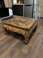 Massief houten salontafel – unieke handgemaakte look, Huis en Inrichting, Tafels | Salontafels, Ophalen, Gebruikt, 50 tot 100 cm