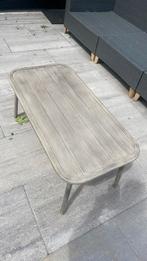 Taupe beige tuintafel metaal 90/45 cm, Ophalen of Verzenden, Rechthoekig, Metaal