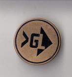 Van Gend en Loos emaille logo broche, Verzamelen, Gebruikt, Niet vindbaar, Niet vindbaar, Speldje of Pin