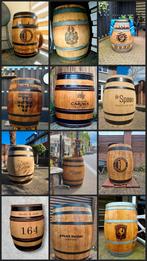Unieke Eikenhouten Wijnvaten met Gepersonaliseerd Logo, 150 liter of meer, Ophalen, Zo goed als nieuw, Hout