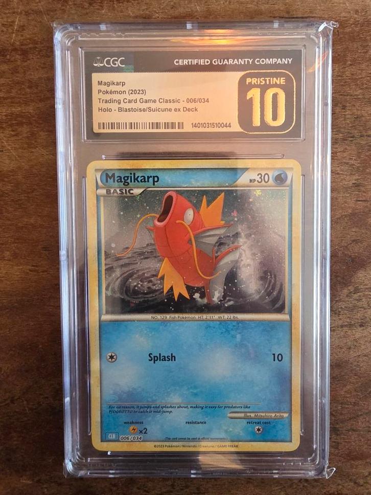 Magikarp Pokémon Kaart CGC 10 Pristine!, Verzamelen, Speelgoed, Nieuw, Ophalen of Verzenden